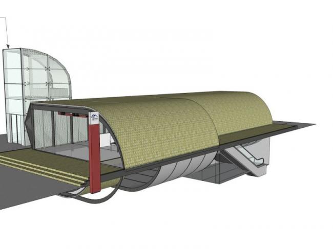 Sketchup车站路桥|地铁站出入口，现代风格