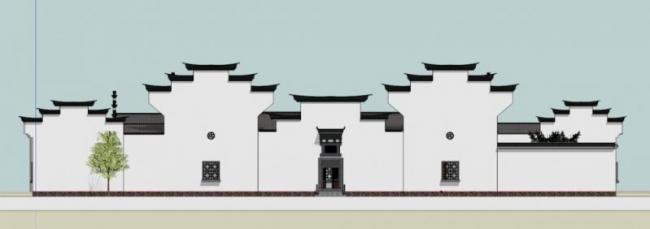 Sketchup住宅模型|徽派民居，中式风格，内院