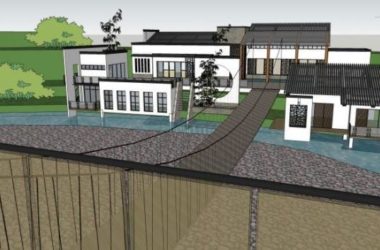 Sketchup酒店模型|多层度假村，现代中式风格-BIM建筑网