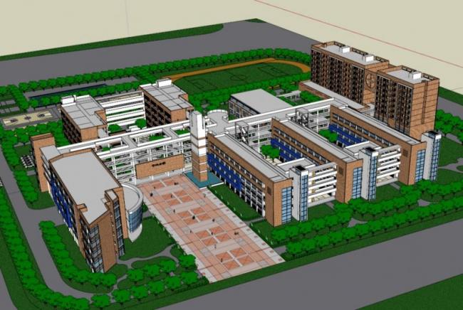 Sketchup学校模型|多层学校，校园教育建筑，现代风格