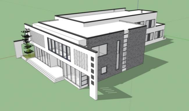 Sketchup商业模型|低层会所，活动中心，现代风格
