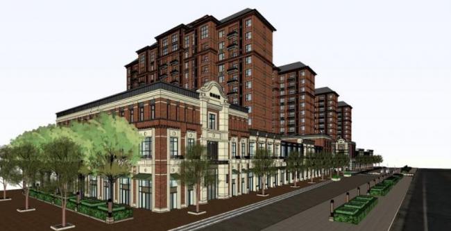 Sketchup住宅模型|高层住宅，沿街商业，古典风格