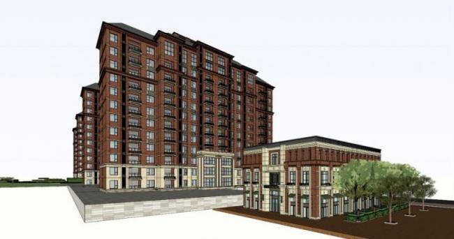 Sketchup住宅模型|高层住宅，沿街商业，古典风格