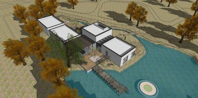 Sketchup商业模型|低层会所，现代风格