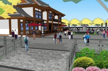 Sketchup景观模型|入口广场，公园景观，中式风格-BIM建筑网