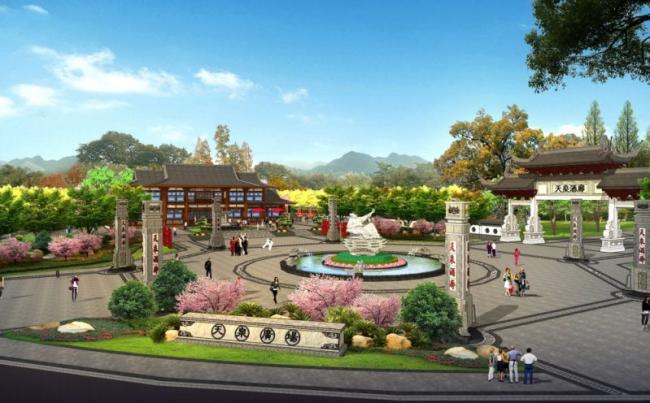 Sketchup景观模型|入口广场，公园景观，中式风格