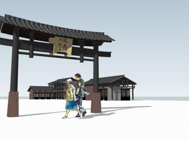 Sketchup办公模型|接待中心，现代中式风格