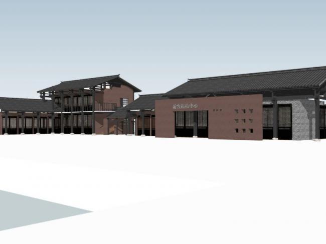 Sketchup办公模型|接待中心，现代中式风格