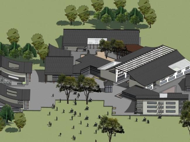 Sketchup住宅模型|多层住宅，现代中式风格