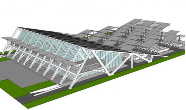 Sketchup车站路桥|汽车客运站，现代风格