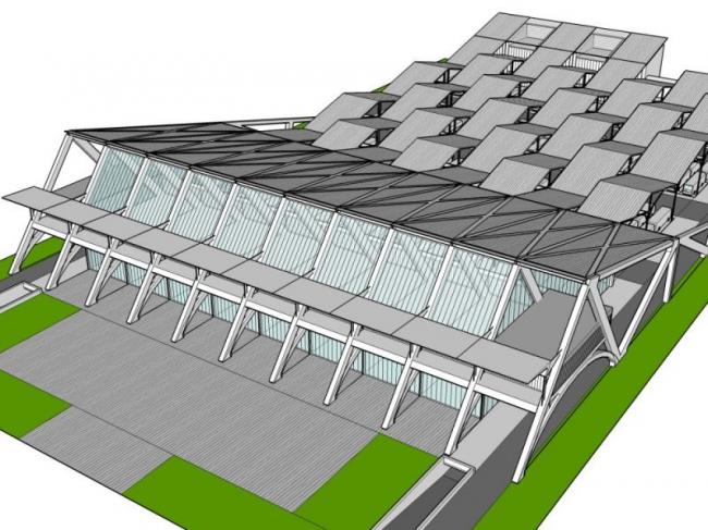 Sketchup车站路桥|汽车客运站，现代风格