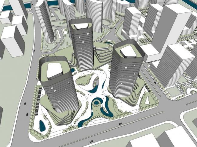 Sketchup综合体模型|高层商业综合体，现代风格