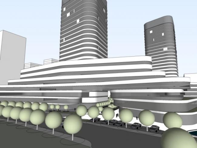 Sketchup综合体模型|高层商业综合体，现代风格