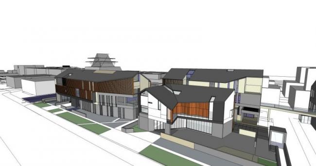 Sketchup商业模型|多层商业街，现代风格