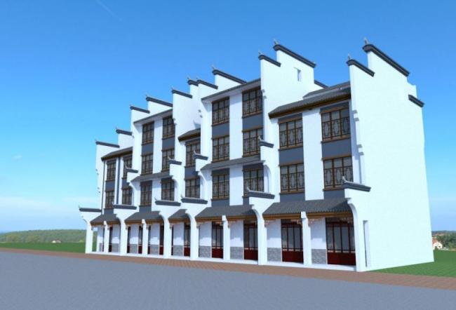 Sketchup住宅模型|徽派住宅，多层住宅