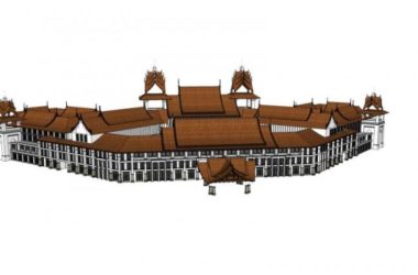 Sketchup商业模型|多层商业街，东南亚风格，多重坡屋顶-BIM建筑网