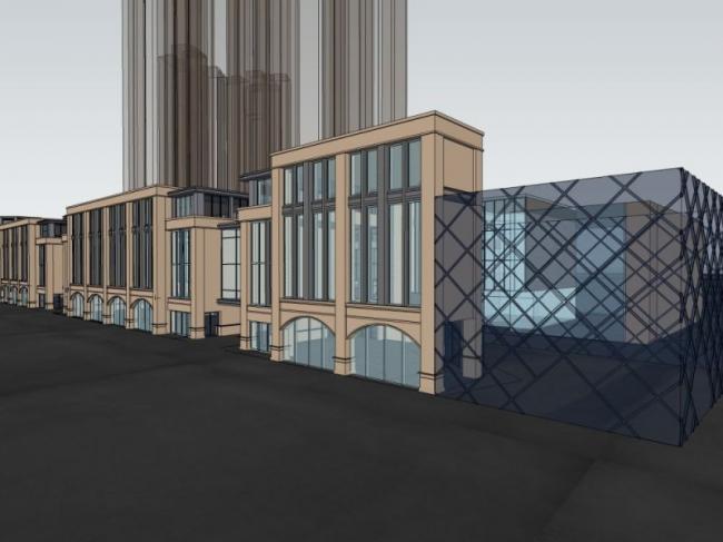 Sketchup商业模型|多层商业步行街，简欧风格