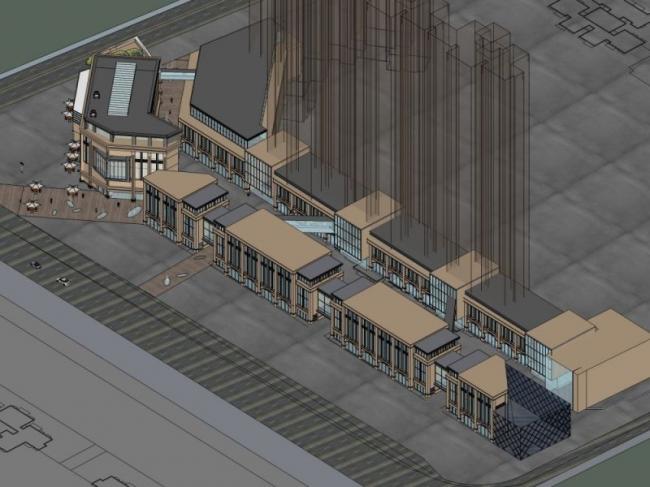 Sketchup商业模型|多层商业步行街，简欧风格