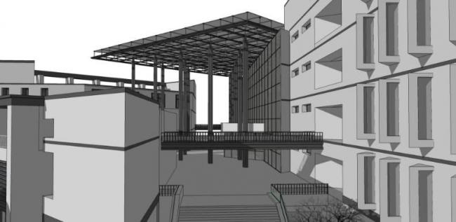 Sketchup文化模型|多层图书馆，文化建筑，现代风格