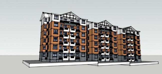 Sketchup住宅模型|多层住宅，居住建筑，古典风格