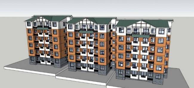 Sketchup住宅模型|多层住宅，居住建筑，古典风格