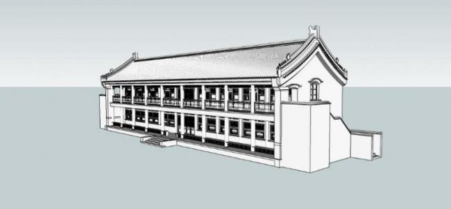 Sketchup住宅模型|仿古住宅，中式风格