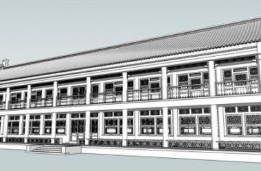 Sketchup住宅模型|仿古住宅，中式风格-BIM建筑网