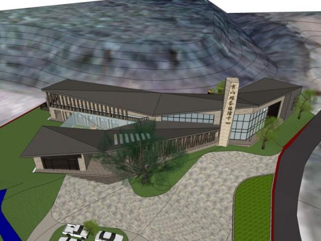 Sketchup文化模型|多层游客中心，文化建筑，现代风格