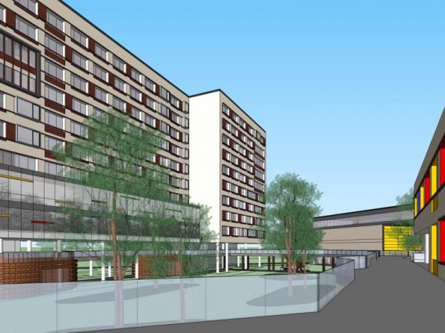 Sketchup医院模型|多层福利院，医疗建筑，现代风格