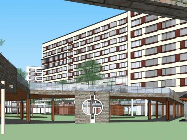 Sketchup医院模型|多层福利院，医疗建筑，现代风格