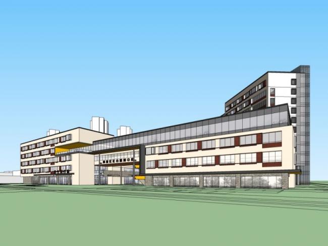 Sketchup医院模型|多层福利院，医疗建筑，现代风格