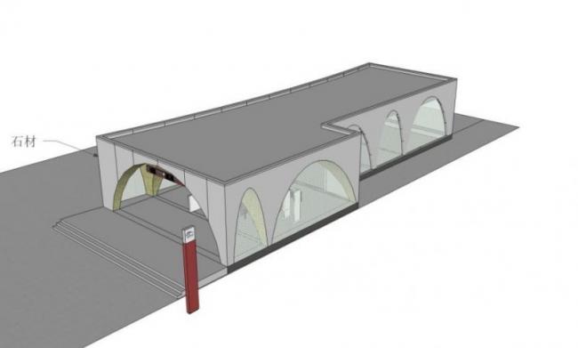 Sketchup车站路桥|地铁站出入口，现代风格