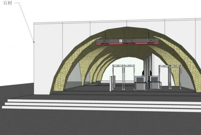 Sketchup车站路桥|地铁站出入口，现代风格