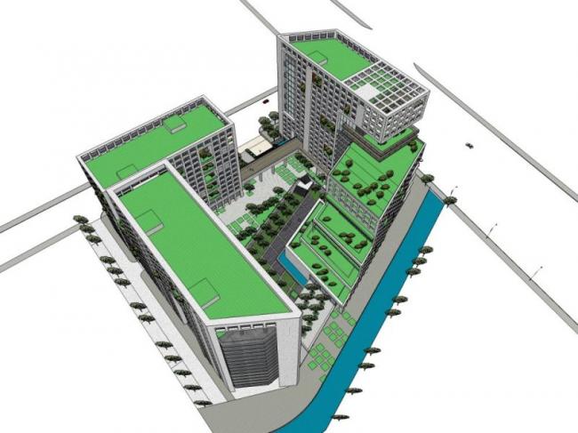Sketchup办公模型|多高层办公楼，现代风格
