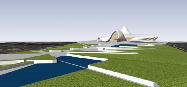 Sketchup文化模型|多层文化中心，现代风格，扎哈建筑事务所设计的“阿利耶夫文化中心