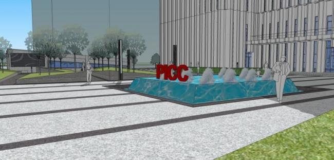 Sketchup景观模型|办公景观，现代风格