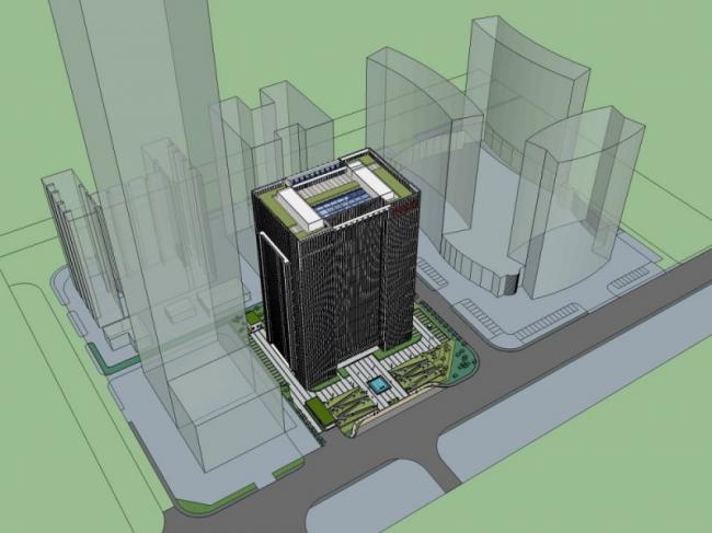 Sketchup景观模型|办公景观，现代风格