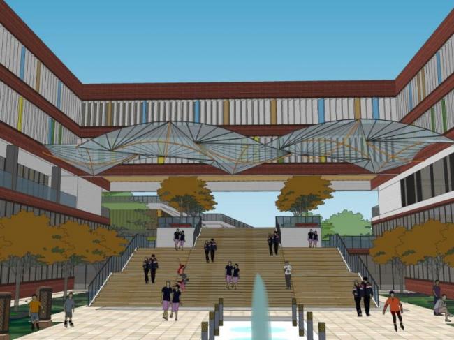 Sketchup学校模型|多层学校，校园教育建筑，现代风格