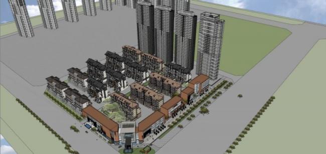 Sketchup商业模型|多层商业街，现代风格