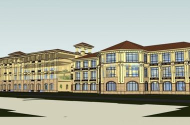 Sketchup学校模型|多层学校，校园教育建筑，古典风格-BIM建筑网