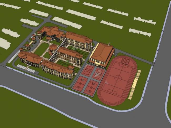 Sketchup学校模型|多层学校，校园教育建筑，古典风格