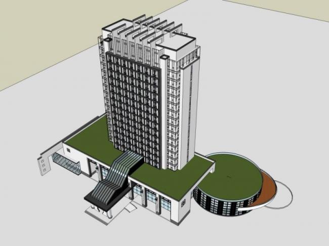 Sketchup酒店模型|高层酒店，现代风格