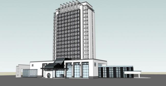 Sketchup酒店模型|高层酒店，现代风格