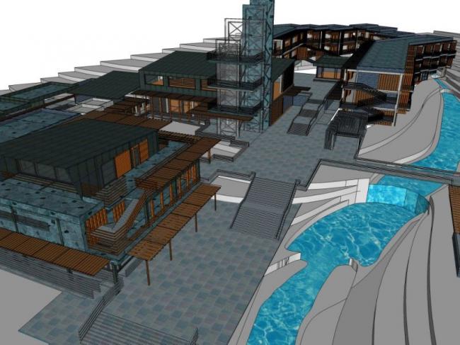 Sketchup酒店模型|多层旅馆，现代风格