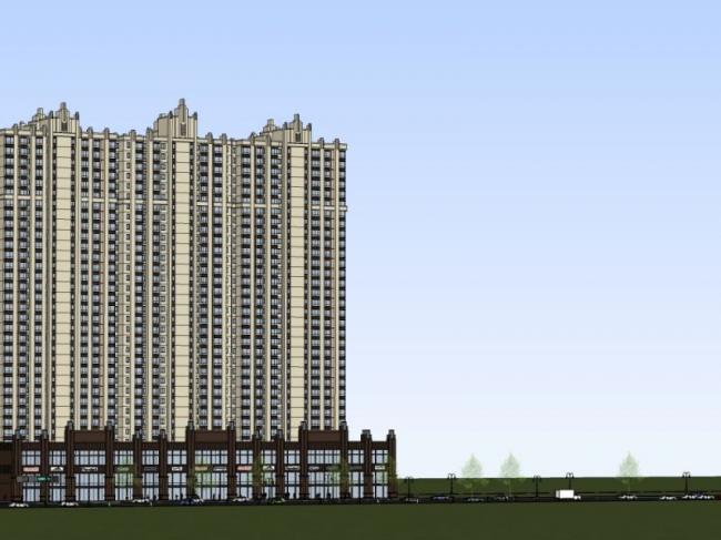 Sketchup住宅模型|超高层住宅，古典风格