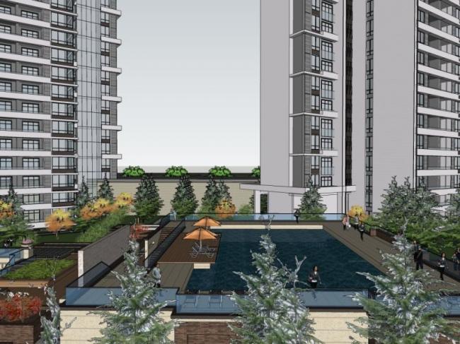 Sketchup住宅模型|超高层住宅，现代风格