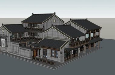 Sketchup住宅模型|晋派住宅，中式风格-BIM建筑网