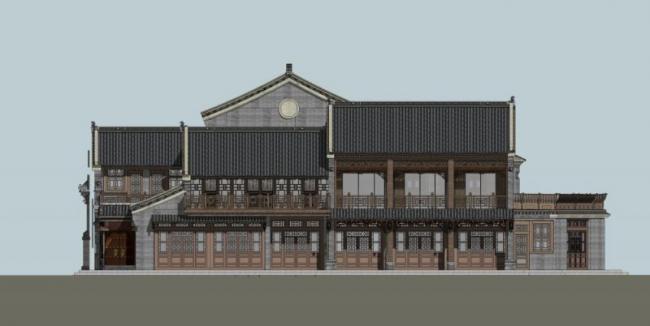 Sketchup住宅模型|晋派住宅，中式风格