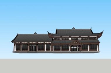 Sketchup古建筑模型|多层古民居，古建，中式风格-BIM建筑网