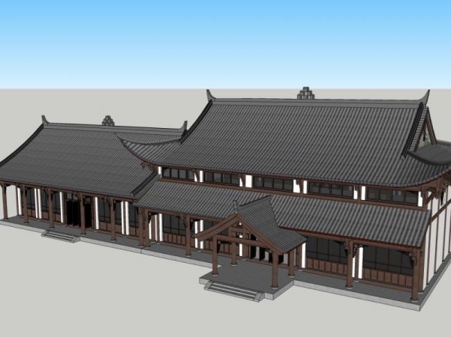 Sketchup古建筑模型|多层古民居，古建，中式风格